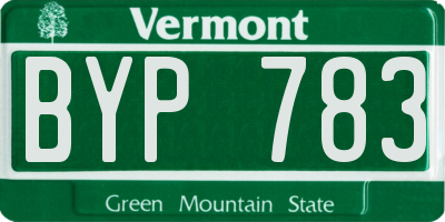 VT license plate BYP783