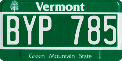 VT license plate BYP785