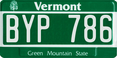 VT license plate BYP786