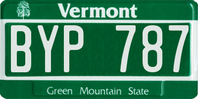 VT license plate BYP787