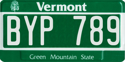 VT license plate BYP789