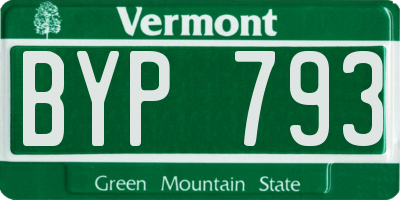 VT license plate BYP793