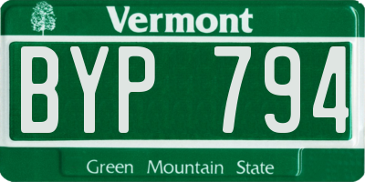 VT license plate BYP794
