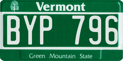 VT license plate BYP796