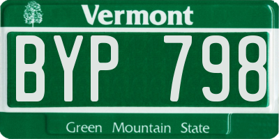 VT license plate BYP798
