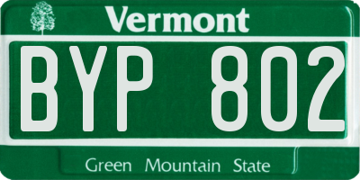 VT license plate BYP802