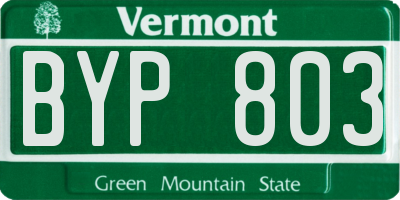 VT license plate BYP803