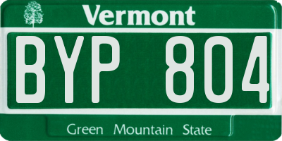VT license plate BYP804