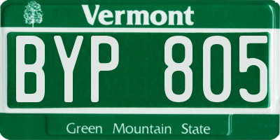 VT license plate BYP805