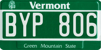 VT license plate BYP806