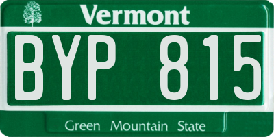 VT license plate BYP815