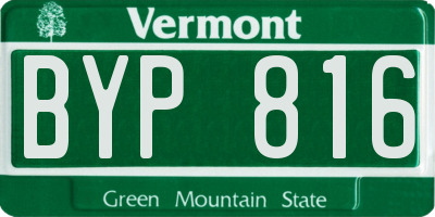 VT license plate BYP816