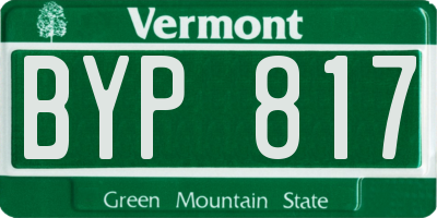 VT license plate BYP817