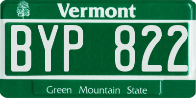 VT license plate BYP822