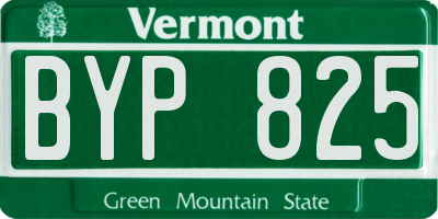 VT license plate BYP825