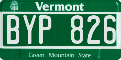 VT license plate BYP826