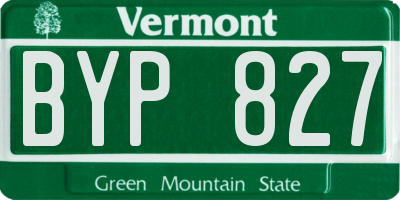 VT license plate BYP827
