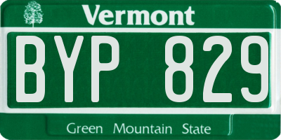 VT license plate BYP829