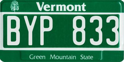 VT license plate BYP833