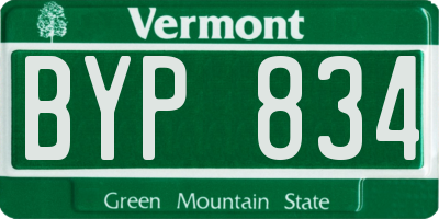VT license plate BYP834