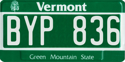 VT license plate BYP836