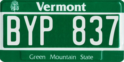 VT license plate BYP837