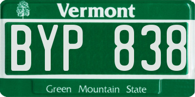 VT license plate BYP838