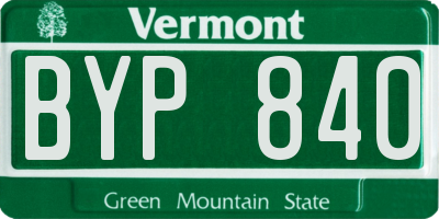 VT license plate BYP840
