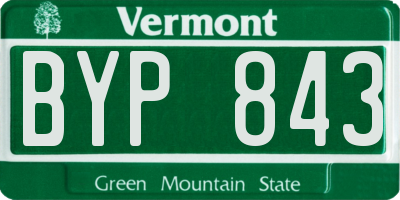 VT license plate BYP843