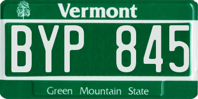 VT license plate BYP845