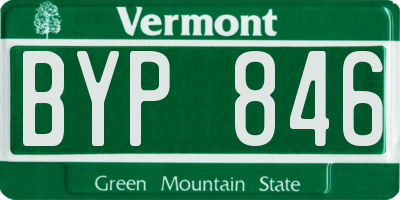 VT license plate BYP846