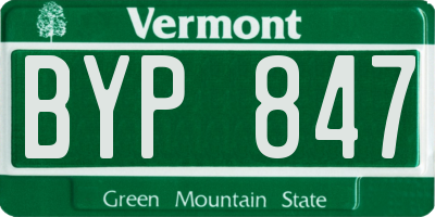 VT license plate BYP847