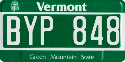 VT license plate BYP848