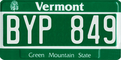 VT license plate BYP849