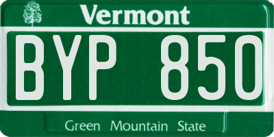 VT license plate BYP850