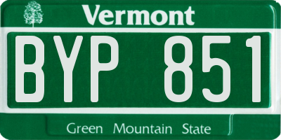 VT license plate BYP851