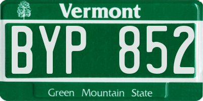 VT license plate BYP852