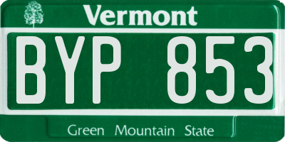 VT license plate BYP853