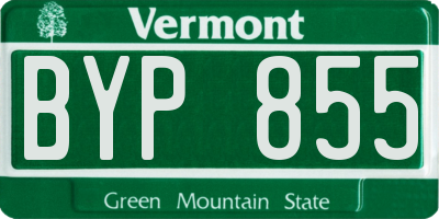 VT license plate BYP855