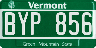 VT license plate BYP856