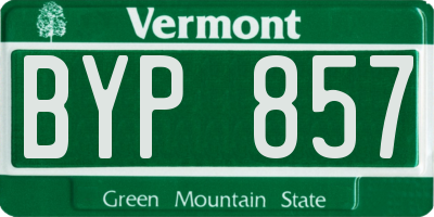 VT license plate BYP857