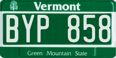 VT license plate BYP858