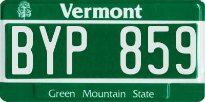 VT license plate BYP859