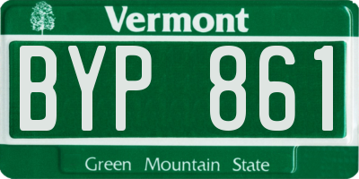 VT license plate BYP861