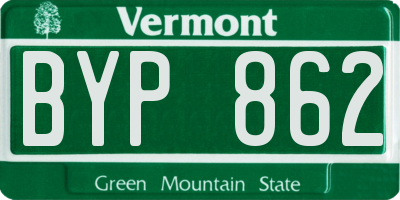 VT license plate BYP862