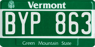 VT license plate BYP863