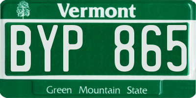 VT license plate BYP865