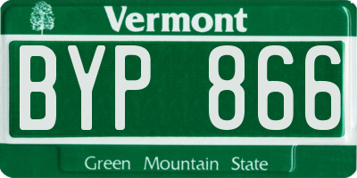 VT license plate BYP866