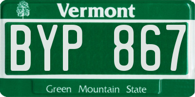 VT license plate BYP867