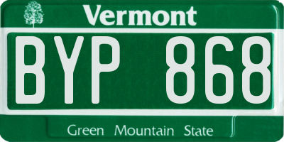 VT license plate BYP868